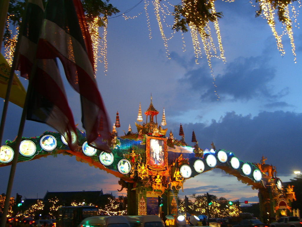 Street decorations in Bangkok for the King's birthday - photo by Eric Molina