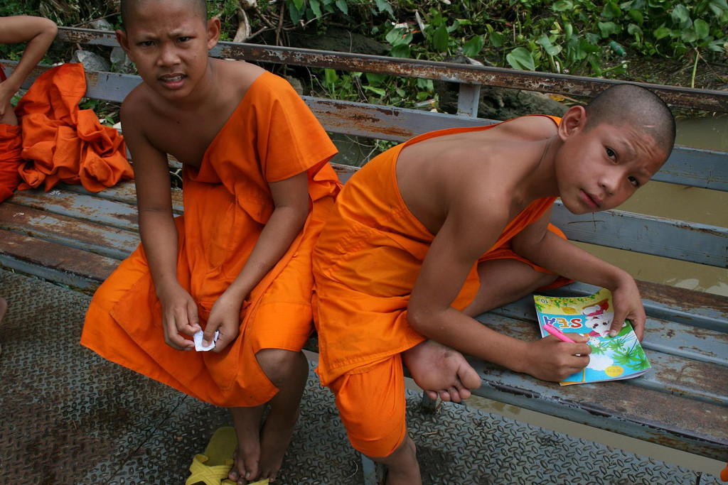 Novice Thai Buddhist monks - photo by Steven Belcher