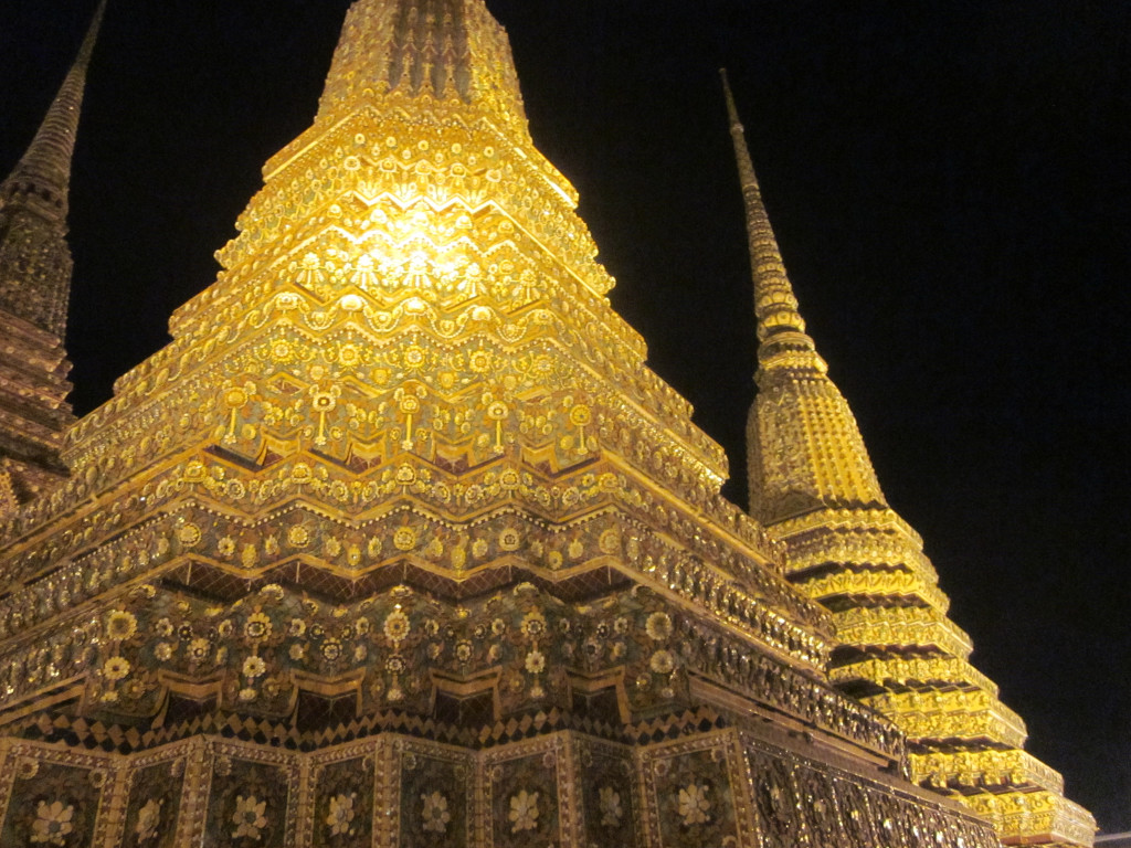 Wat Pho temple at night in Bangkok - photo by Chris Wotton