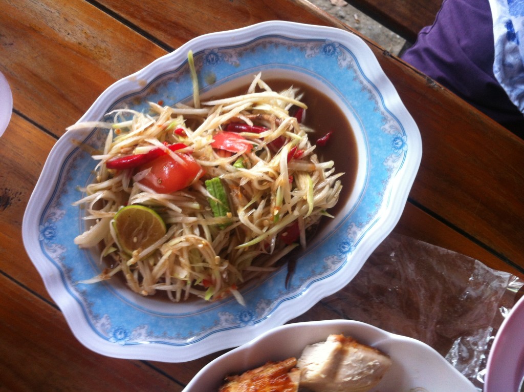 Somtum puu pla rah papaya salad with pickled crab and fermented fish - photo by Chris Wotton