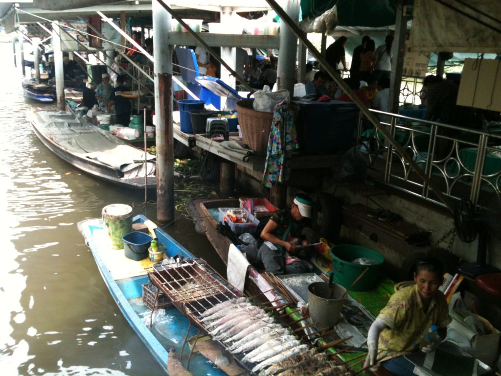 Food vendors at Taling Chan floating market in Bangkok, Thailand - photo by Chris Wotton
