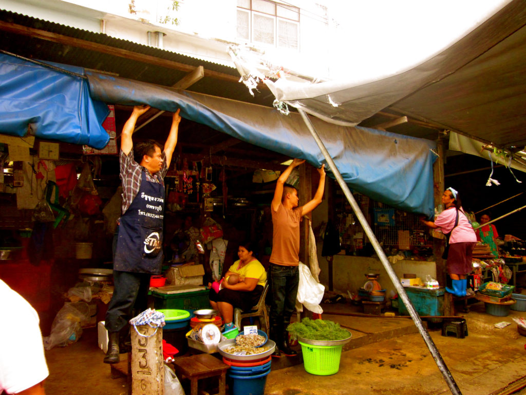 Mae Klong railway market in Samut Songkhram, Thailand - photo by Chris Wotton