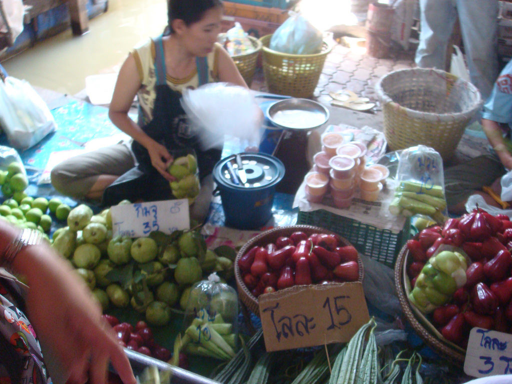 Fruit at Lamphaya floating market in Nakhon Pathom, near, Bangkok, Thailand - photo by sugree