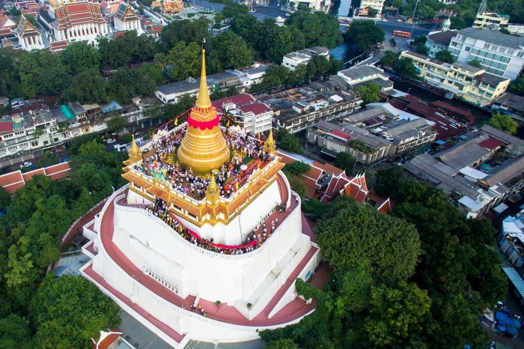 Aerial view of Wat Saket (The Golden Mount)