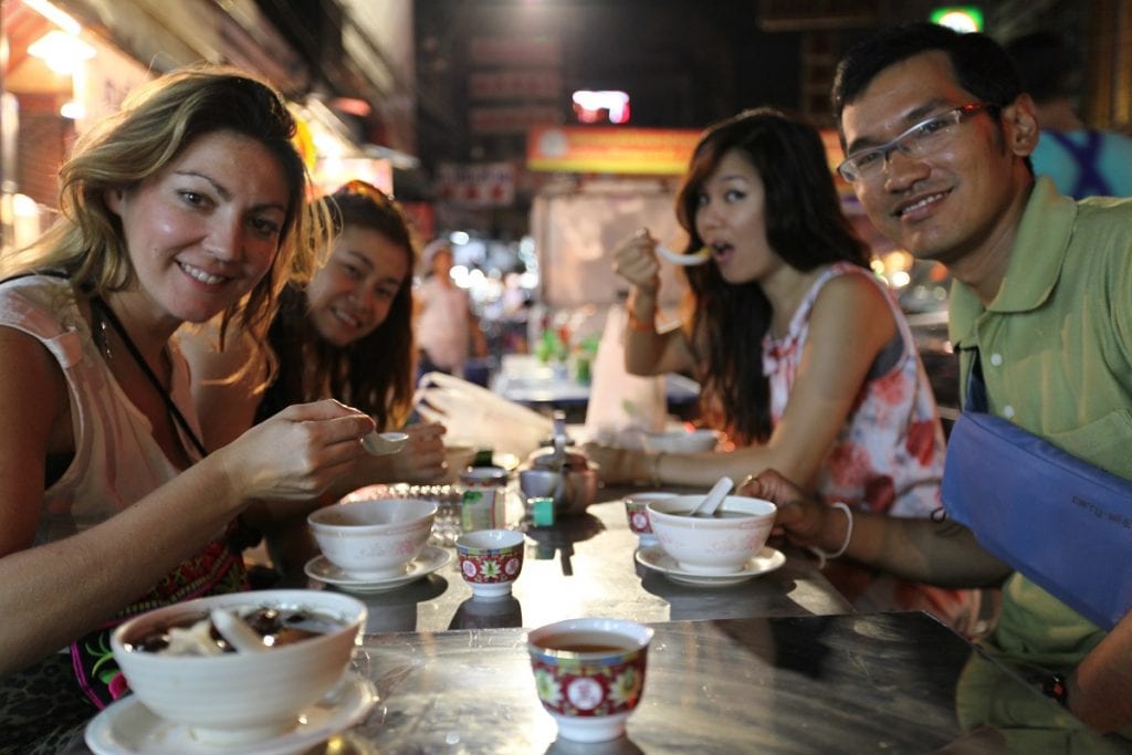 Enjoying Chinese dessert in Chinatown, Bangkok