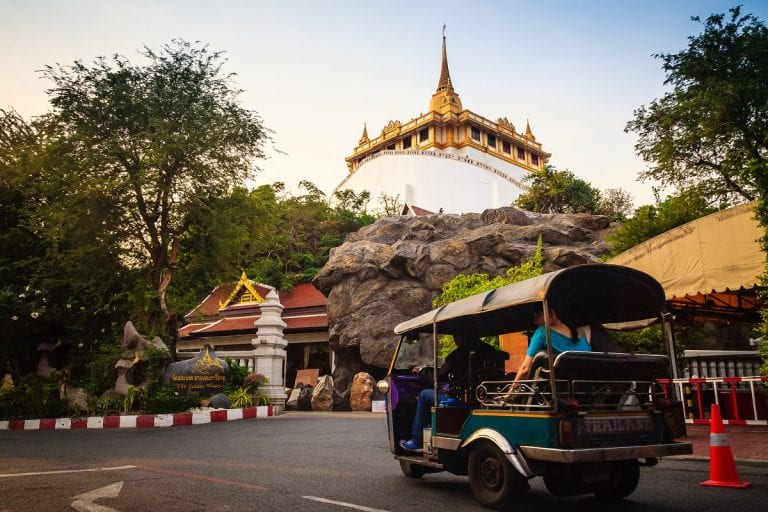 Tuk tuk heading towards Wat Saket (The Golden Mount)