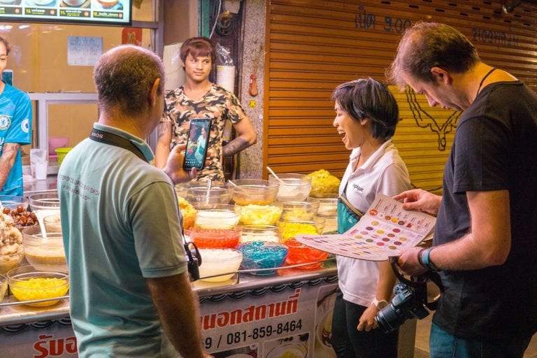 Late night dessert stop on an midnight tour of Bangkok