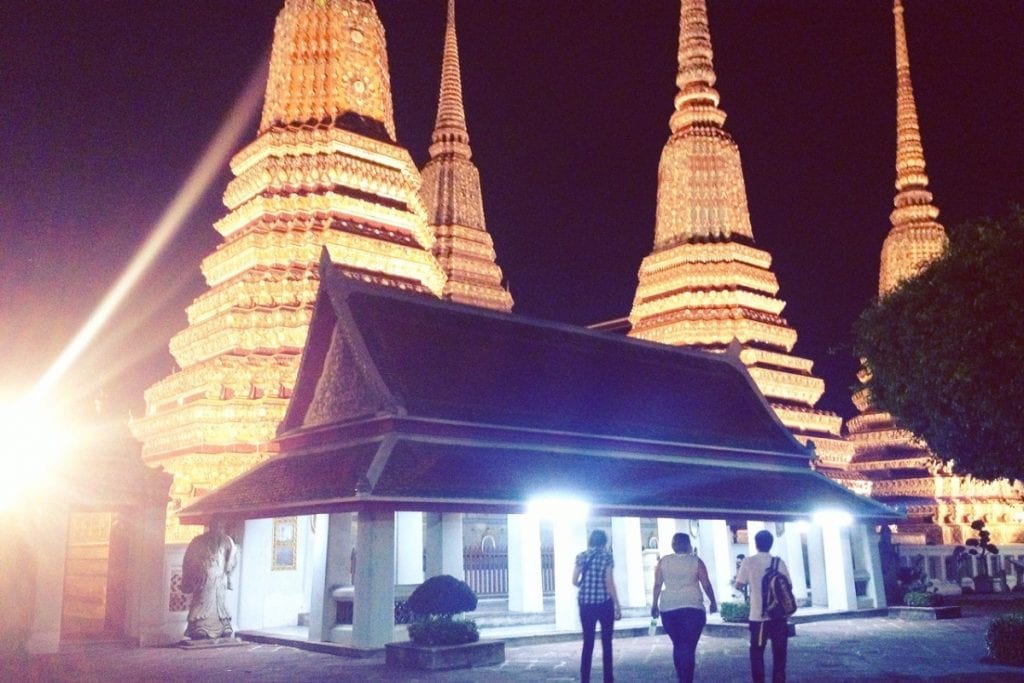 Exploring Wat Pho at night on a tuk tuk tour