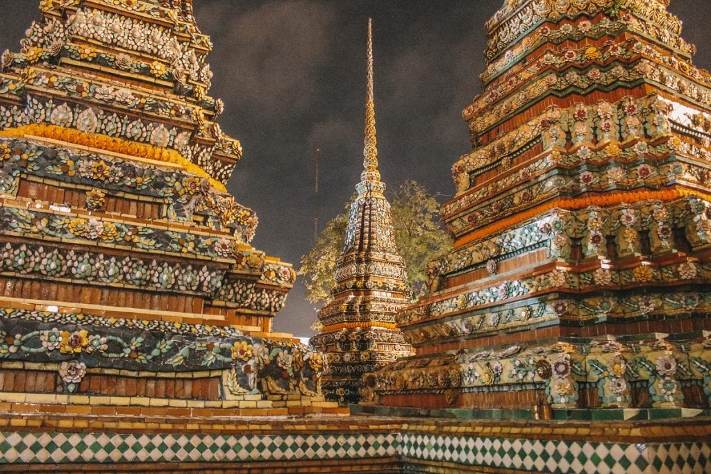 Wat Pho at night is stunning