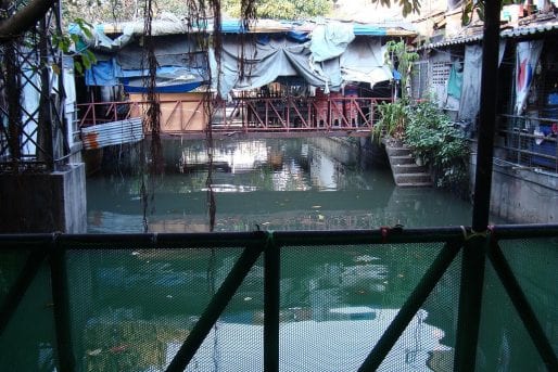 A canal-side alleyway off Pahurat Road in Pahurat, Little India,