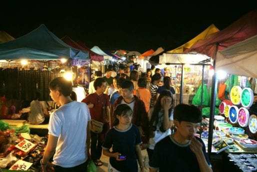 Talat Rot Fai Srinakarin night market in Bangkok