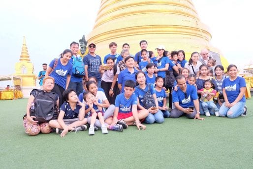 Team at the top of Golden Mount - Wat Saket
