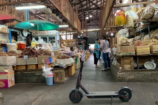eScooter in a market in Bangkok
