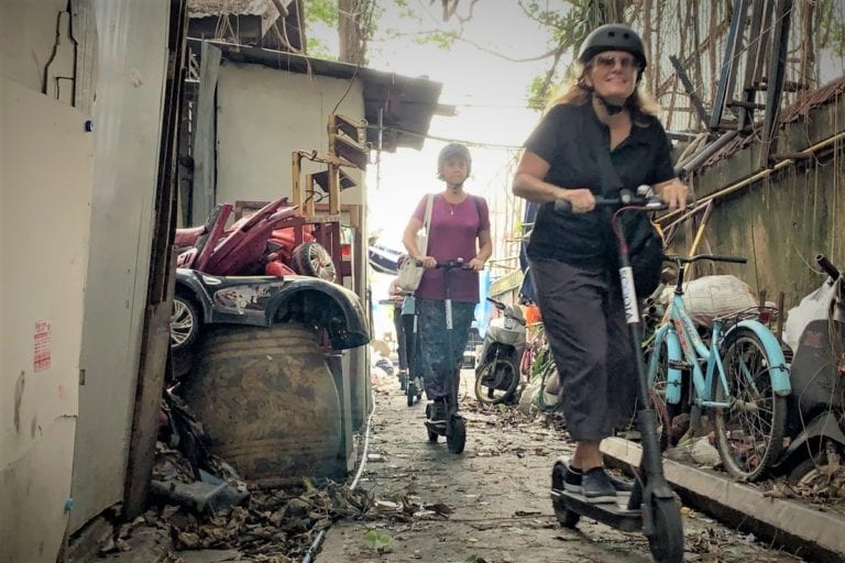 Riding eScooters along Bangkok Backstreets