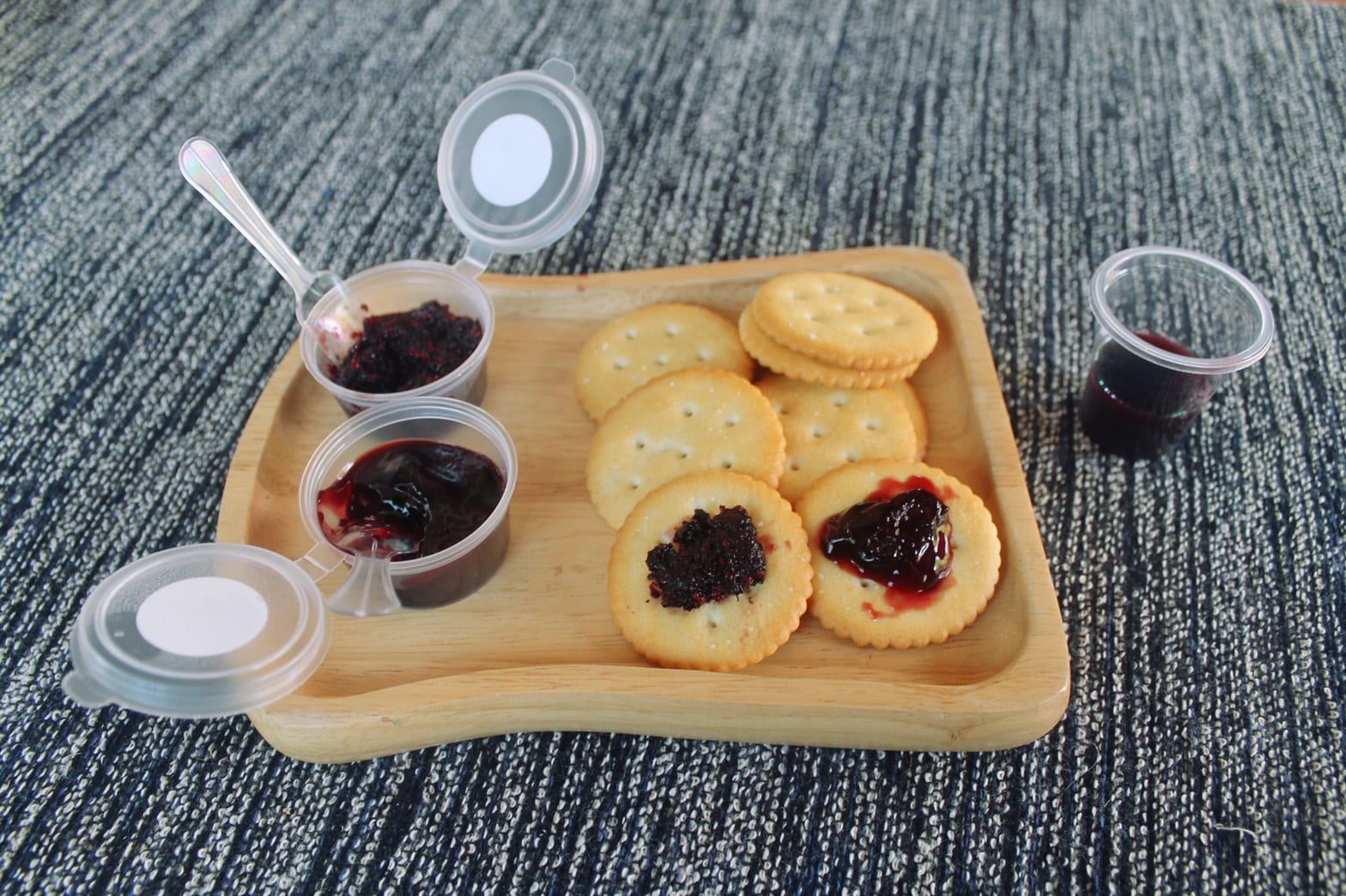 Crackers with Mulberry Jam and Mulberry sauce picture