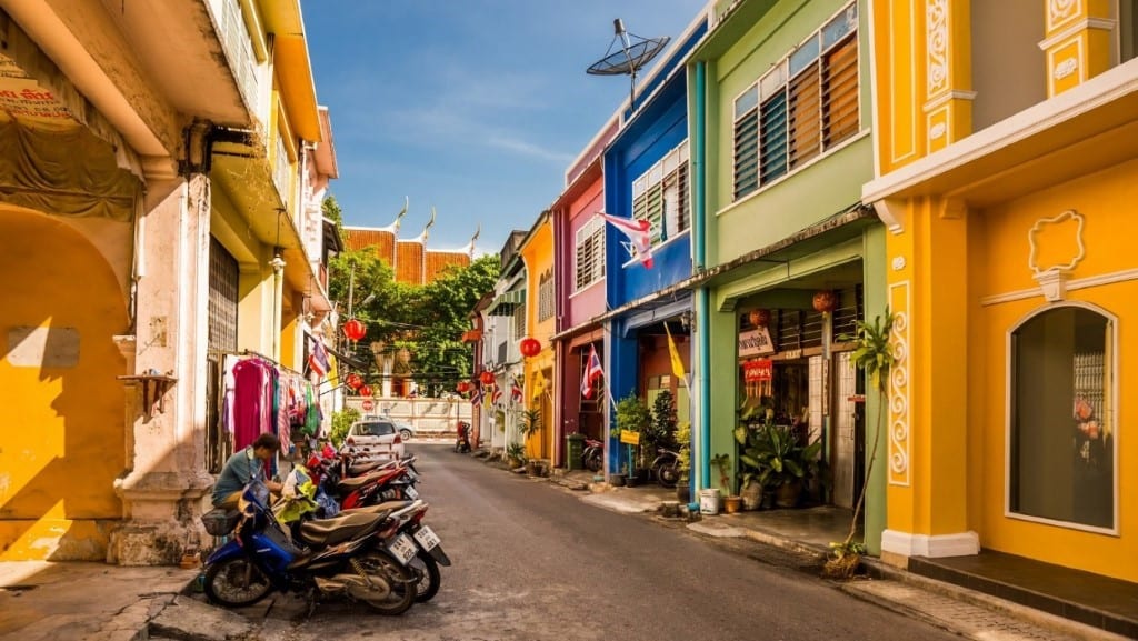 Picture of colourful buildings in Phuket Town