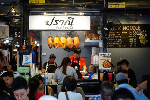 duck noodle shop at chatuchak market