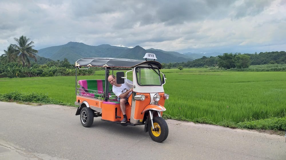 driving a tuk tuk in northern thailand