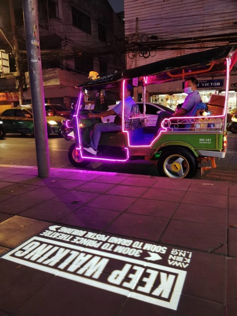 Keep Walking the moto of Johnie Walker - the main sponsor) OR Keep Driving in our tuk tuk!