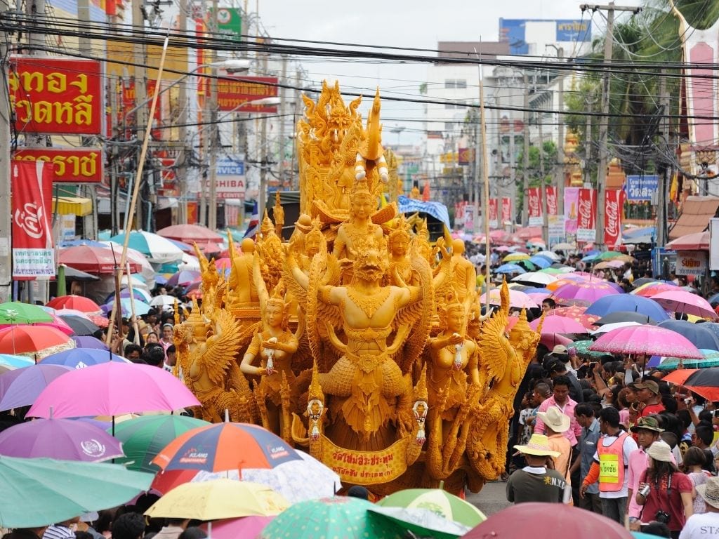 Candle parade in Ubon Ratchatani Candle Festival