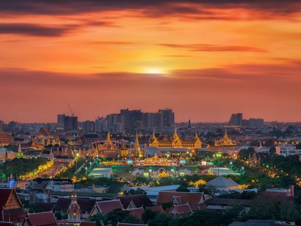 The Grand Palace by evening in Bangkok