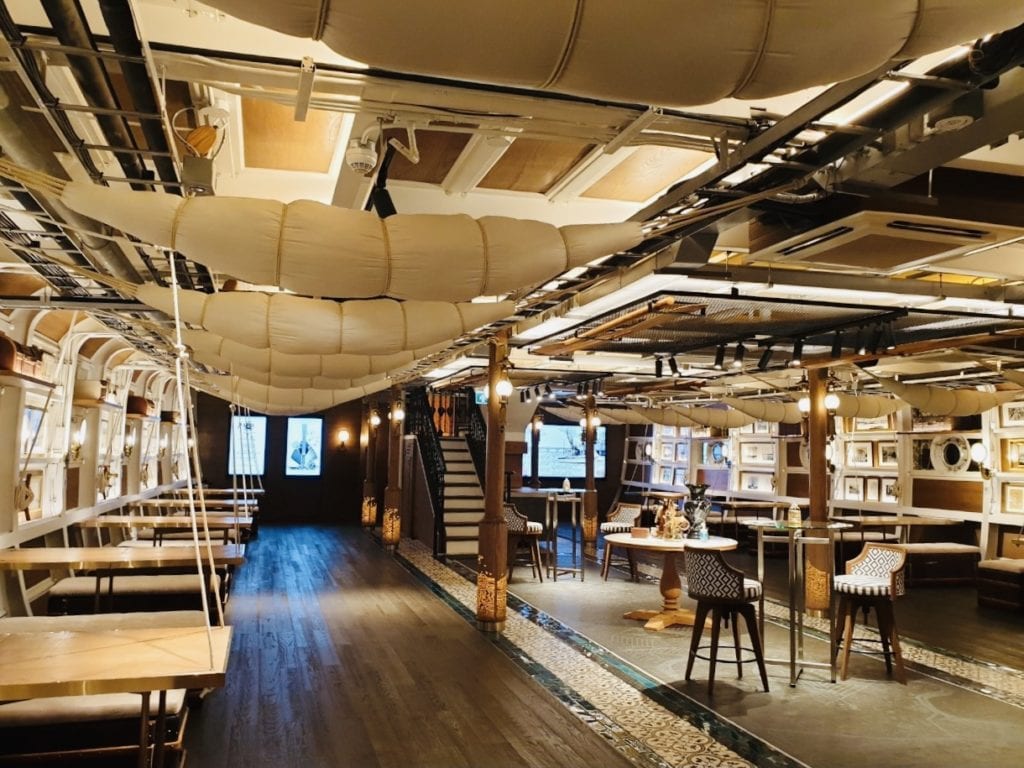 The lower deck of Sirimahannop Tall Ship