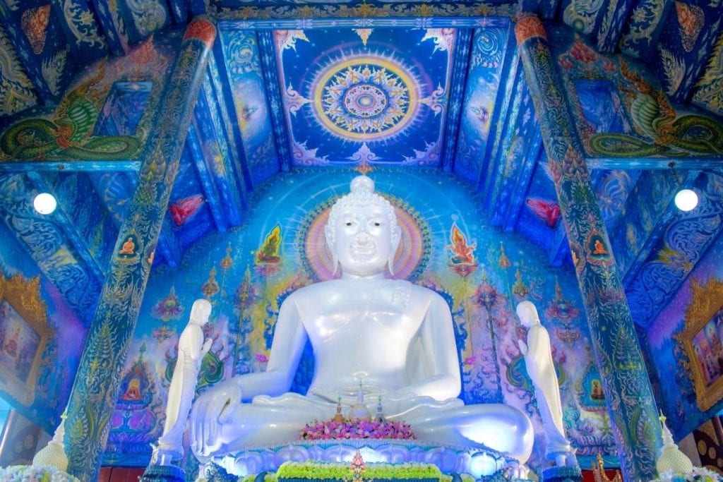 Main buddha at Blue Temple (Wat Rong Seua Ten)
