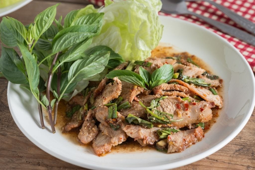 Nam Tok - Grilled Meat Salad with Herbs (น้ำตก)