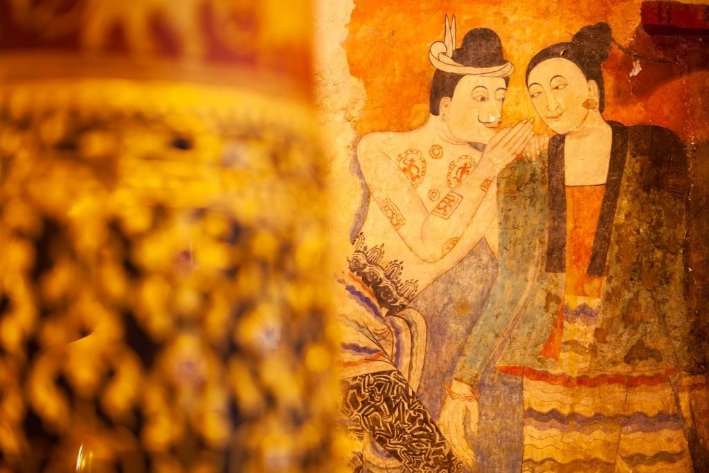 Whispering mural at Wat Phumin, Nan, Northern Thailand