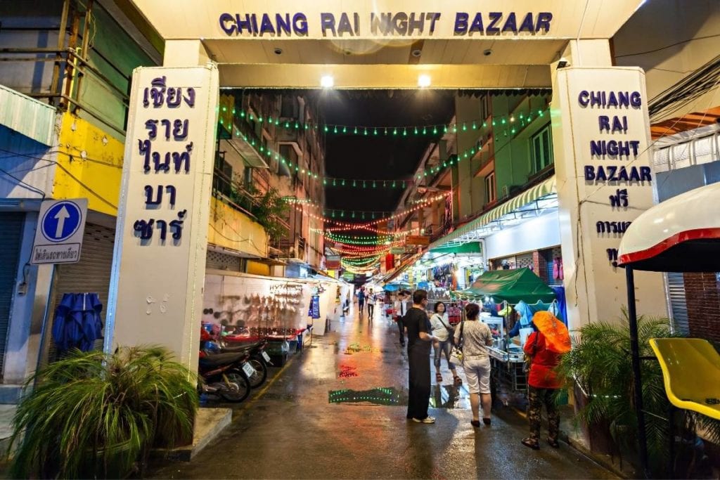 The entrance to Chiang Rai Night Bazaar