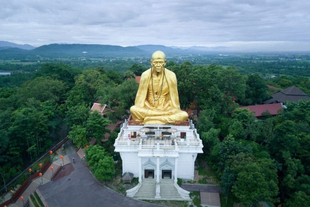 Statue of Kruba Srivichai in Lamphun