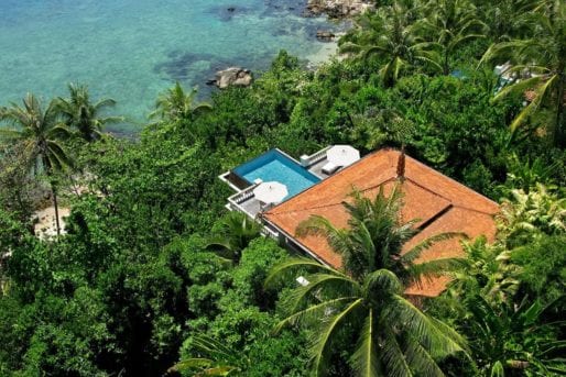 Aerial view of Trisara - luxury hotel in Phuket