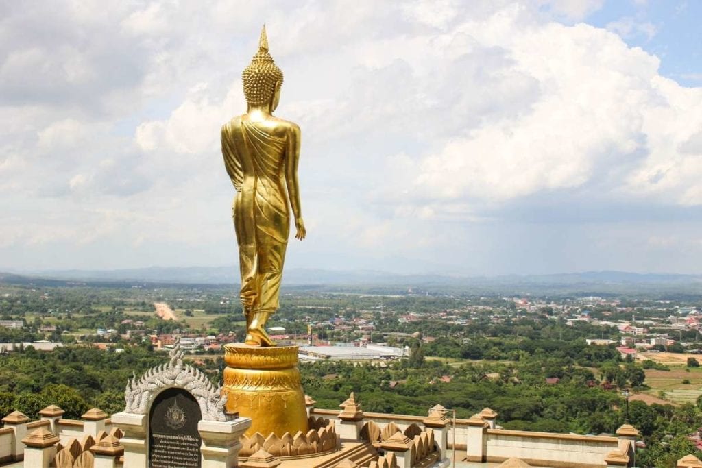 Buddha and View from Wat Phra That Khao Noi