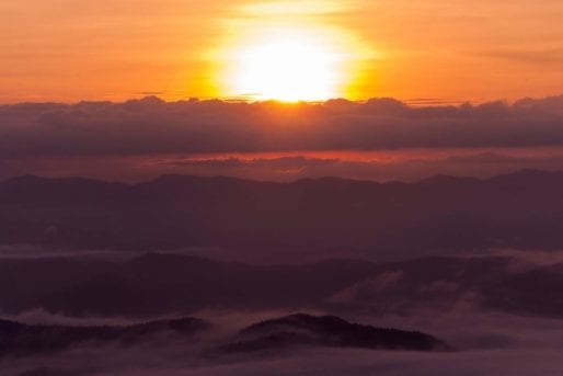 Sunrise and fog at Doi Samer Dao in Sri Nan National Park