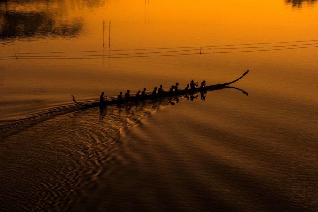 Nan Boat Race in sun rise