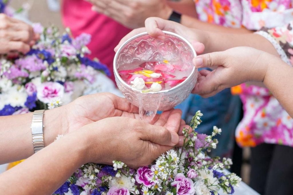 Pouring water over the hands of your elders